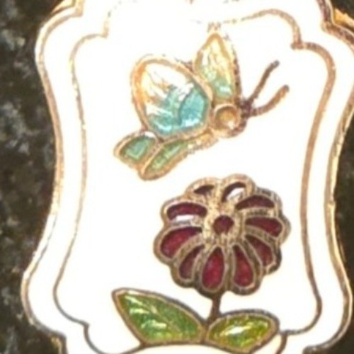Vintage Cloisonné Butterfly Floral Earrings Garden Jewelry Enamel Summer Spring