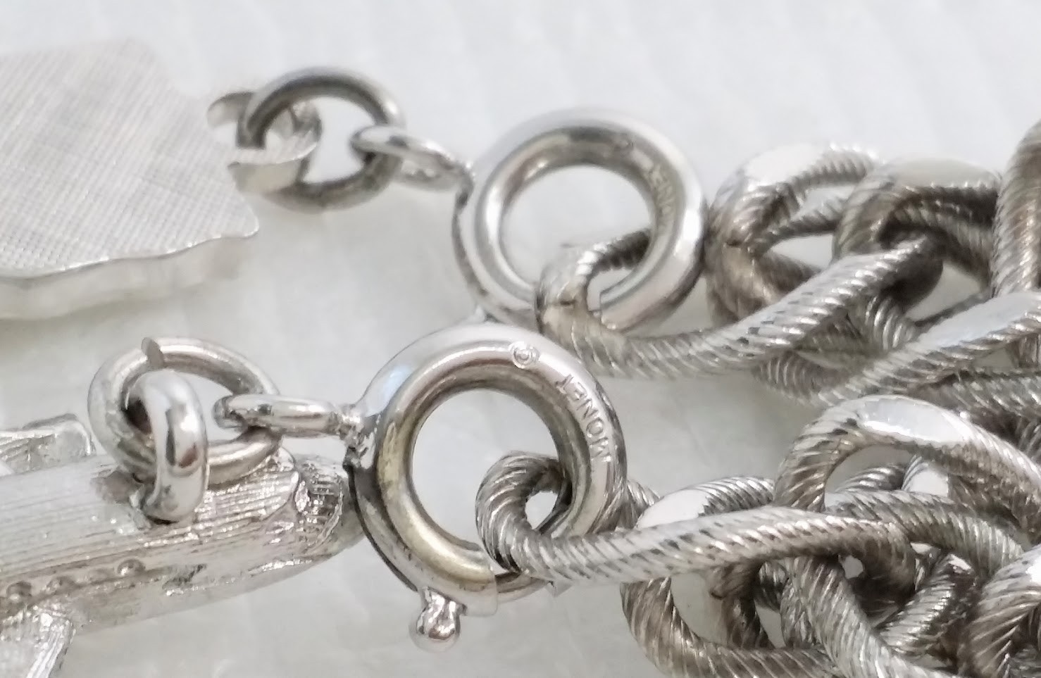 Vintage MONET Silver Tone California Airplane Travel Charm Starter Bracelet