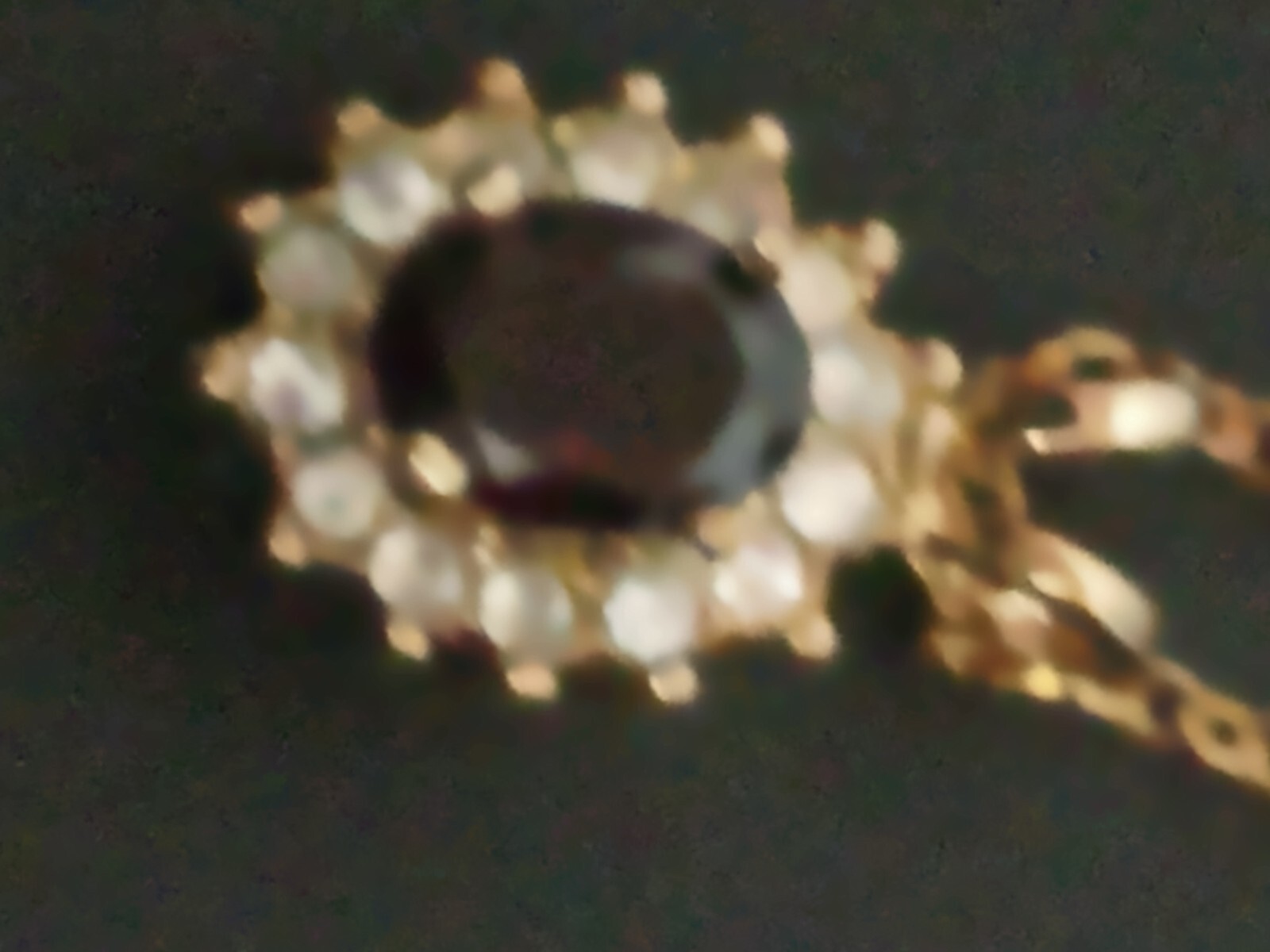 Lindenwold Fine Jewelers NECKLACE 14K Gold Electroplated Red Gemstone CZ PENDANT