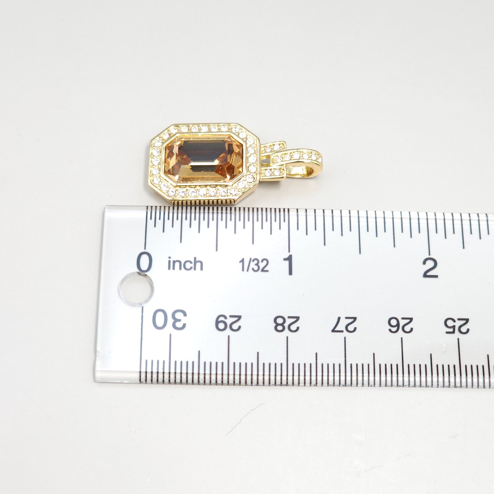 Pendant Lot Of 3 Purple Yellow green white clear rhinestone pendants Gold tone