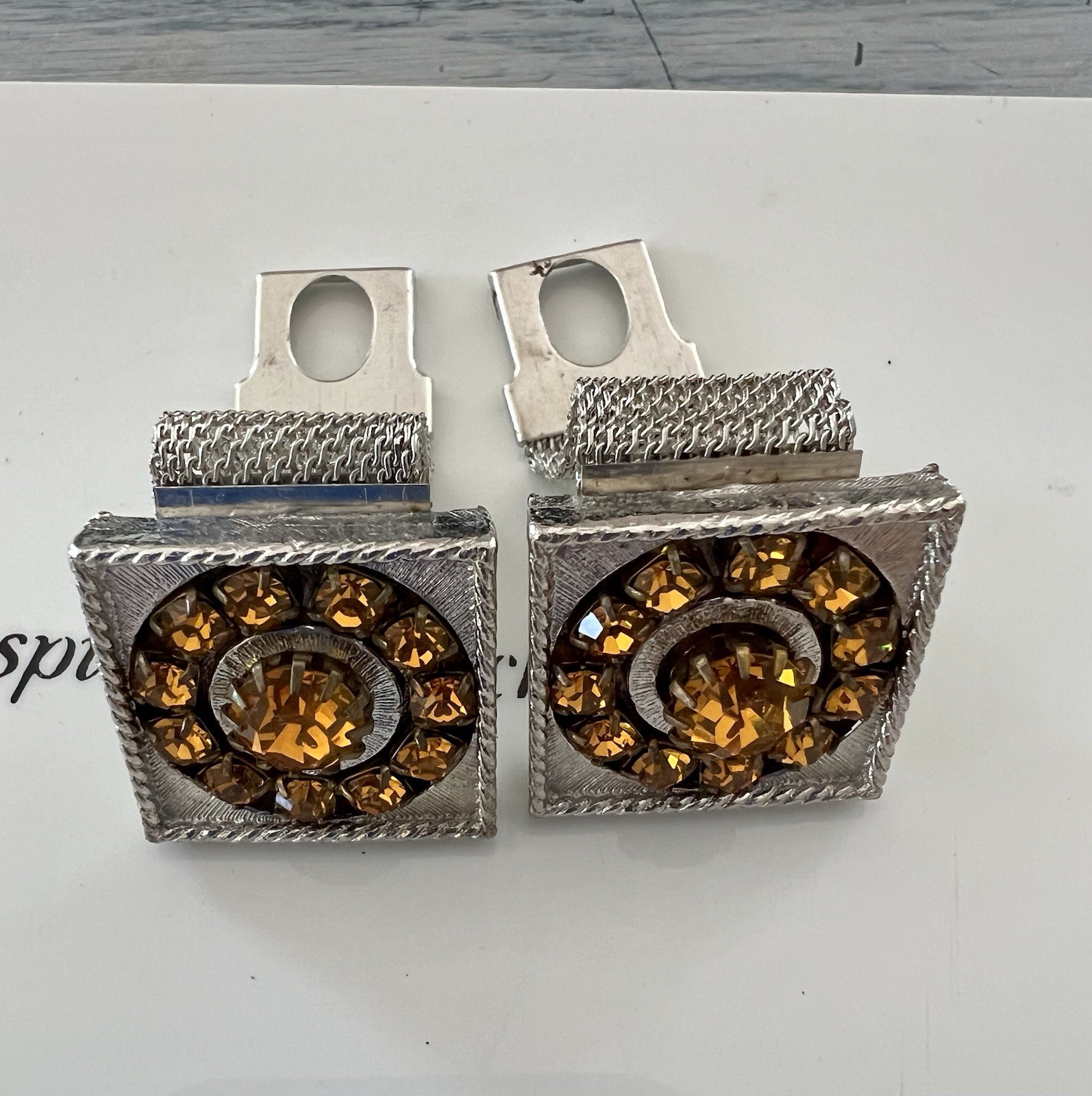 Di Gino Designer High End Retro 40’s Rhinestones Cufflinks