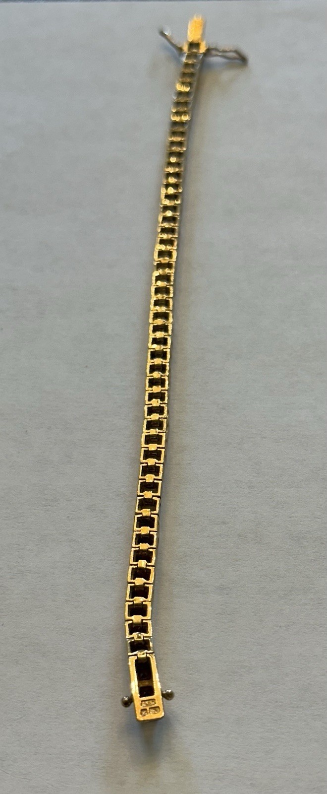 VTG Rainbow Tennis Bracelet Gold Toned Sterling 925/7.25” Long Multi-Colored