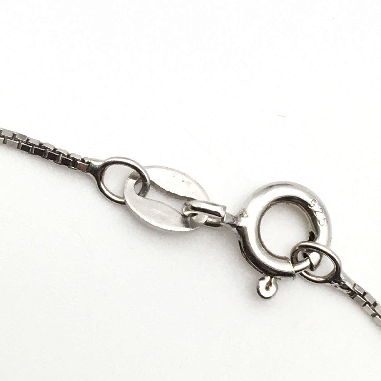 Vintage Sterling Silver Hand Blown Glass Pendant Chain Necklace 16” 925 6.4g #79