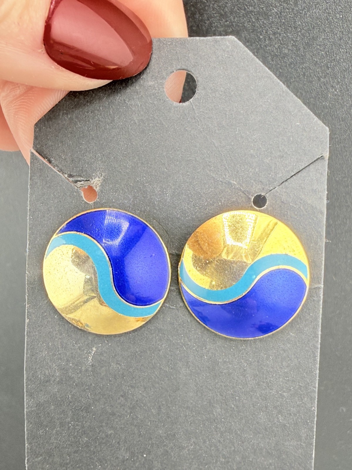 Vintage Pierced Earrings Lot 4 Pair Globe Armadillo Person