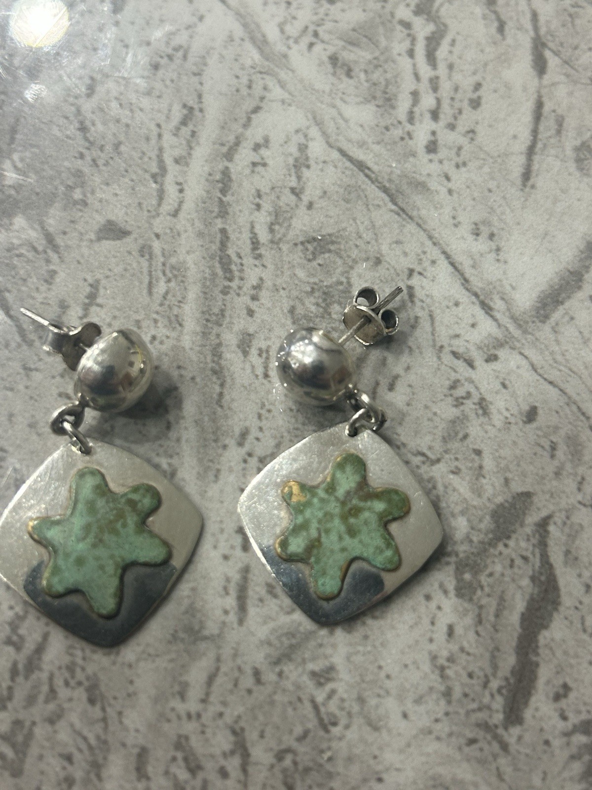 Signed Anne Forbes Sterling Modernist Earrings