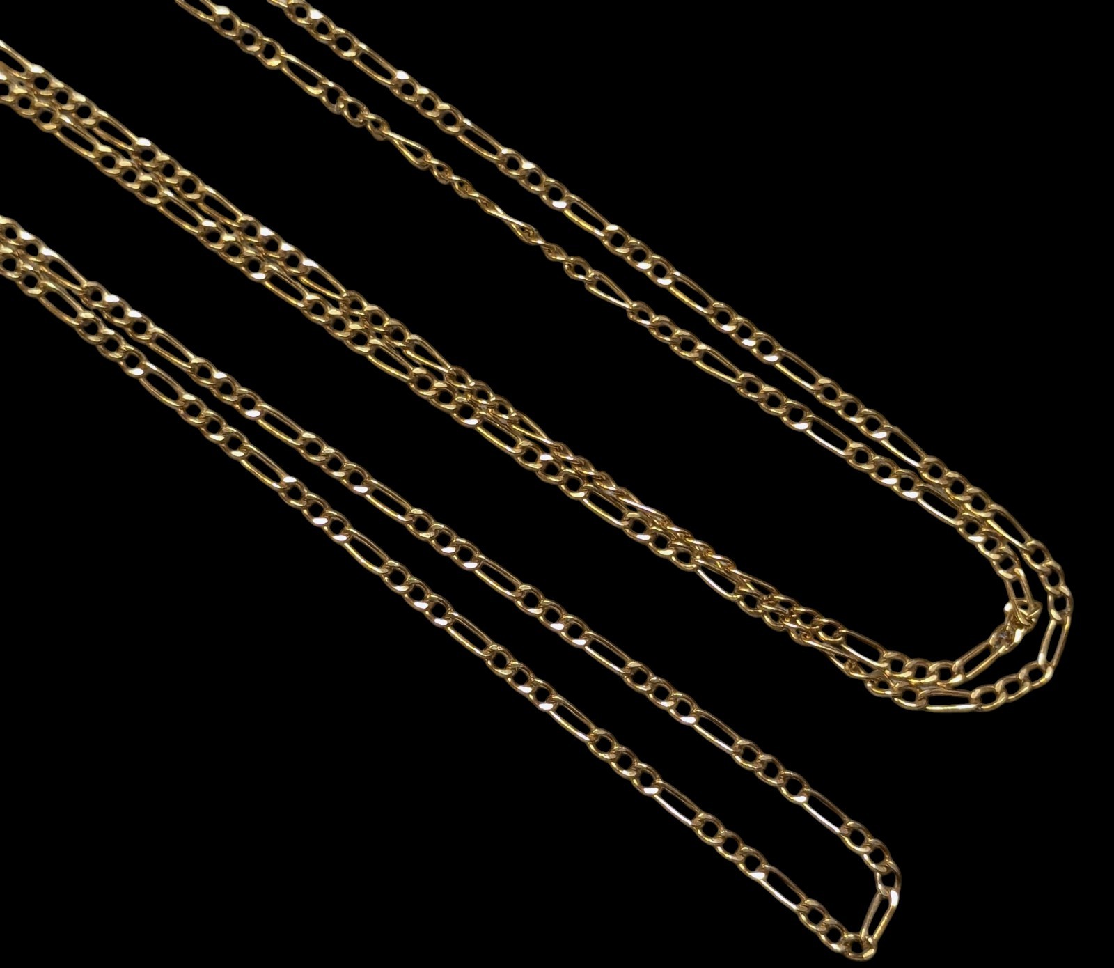 Vintage 14K GF Gold Filled Figaro Delicate Thin Necklace Chain 24″