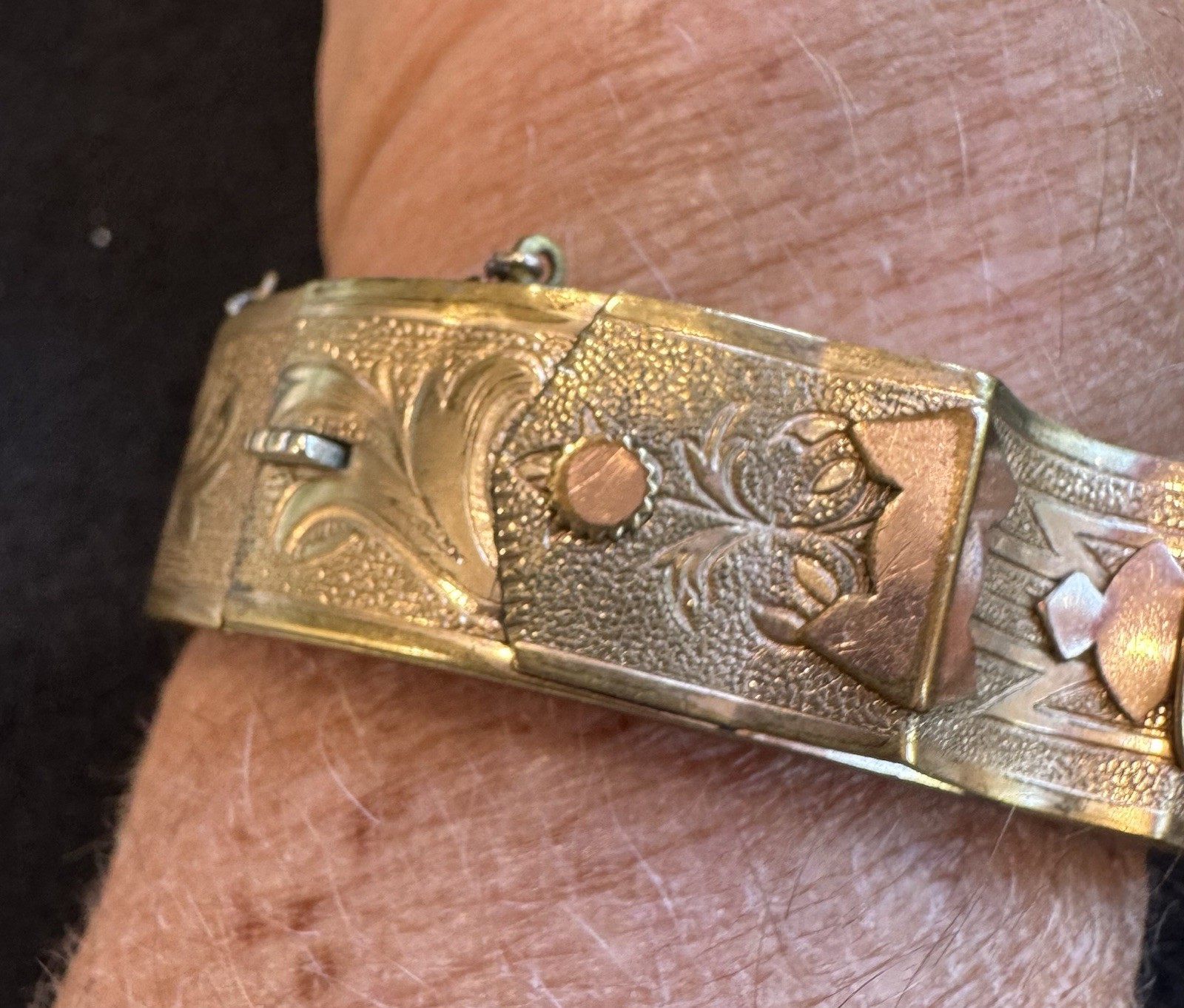 Antique Victorian Rose Gold Filled Buckle Bracelet