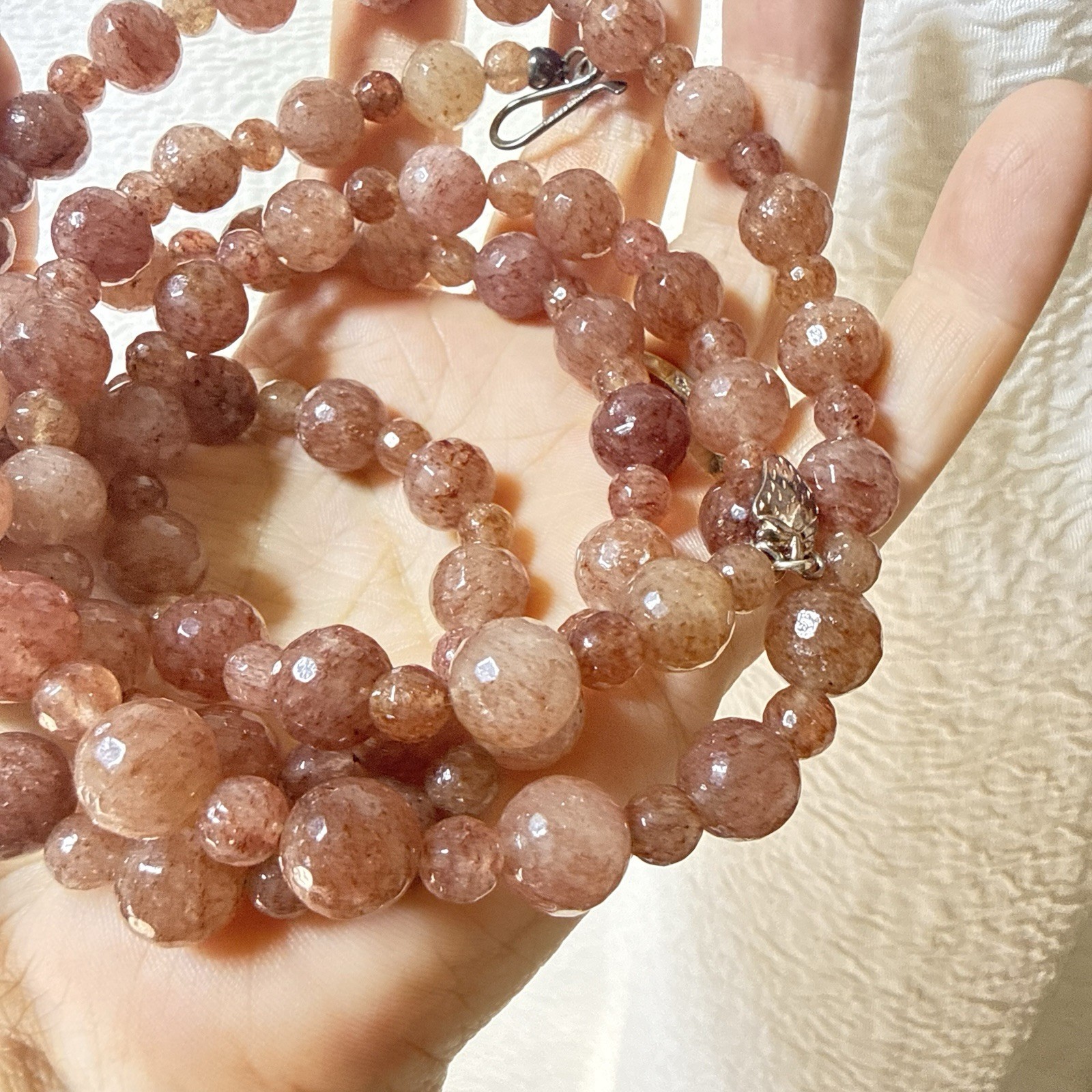 Jay King Necklace Strawberry Quartz Bracelet Set Lot Beaded Sterling Silver 925