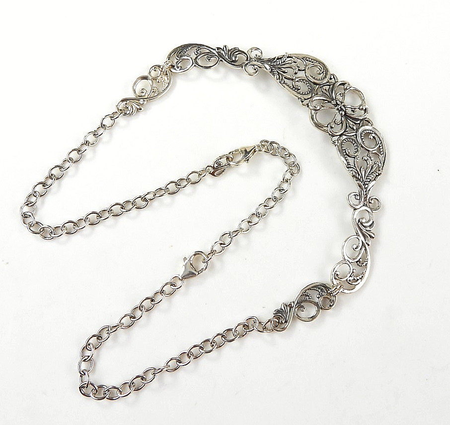Vintage Carolyn Pollack Relios Victorian 925 Sterling Silver Chain Necklace