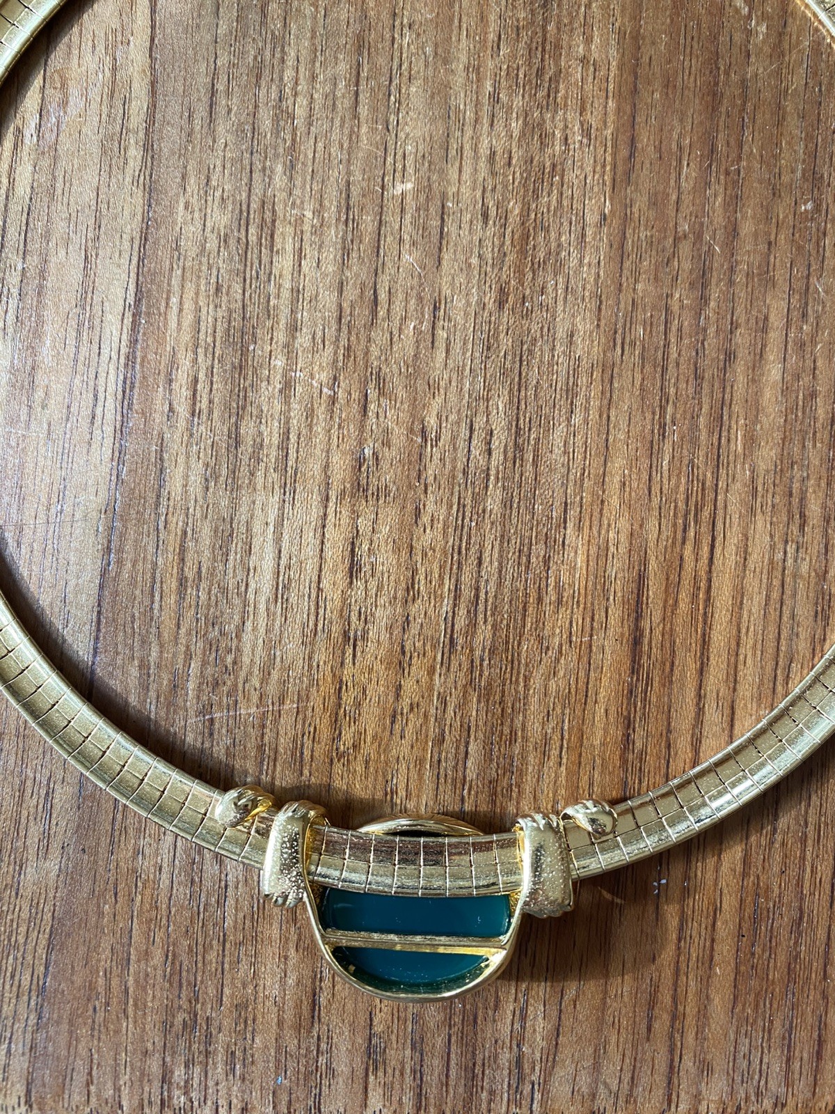 Vintage Joan Rivers Gold Omega 10 Color Interchangeable Necklace 2 chains W/Box