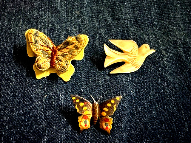 # 10-Funky Jewelry Thrift Lot- 3 pc Pin Collection Lot