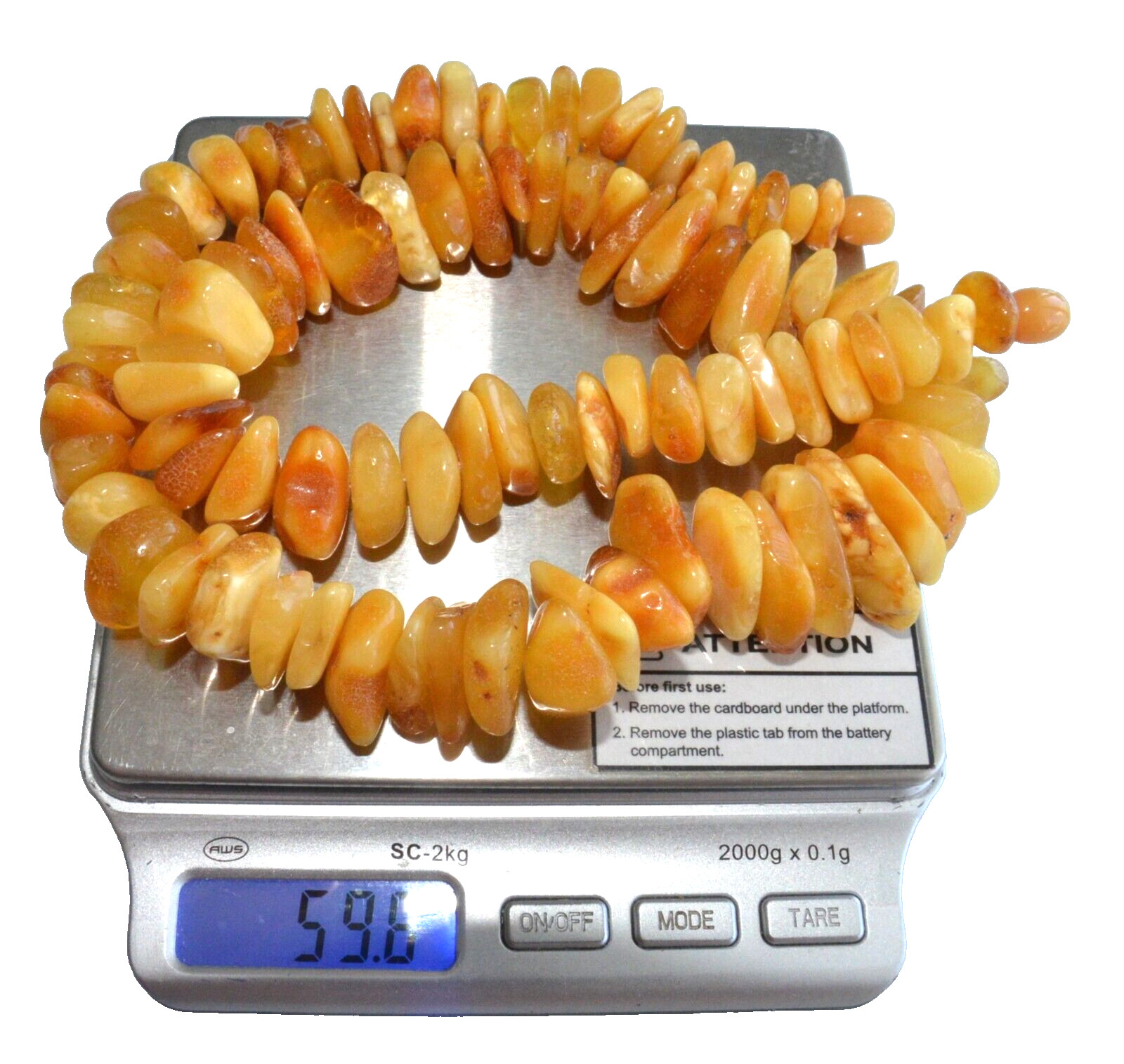 ✅48cm = 60gr RUSSIAN SOVIET BALTIC AMBER BEAD NECKLACE 琥珀 BRACELET STONE PENDANT