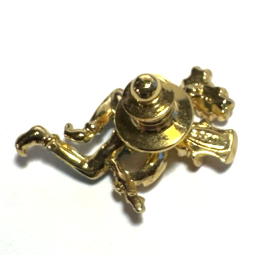 Vintage Brooch Pin SIGNED AVON Green Enamel Leprechaun Lapel Shamrock Lucky 16
