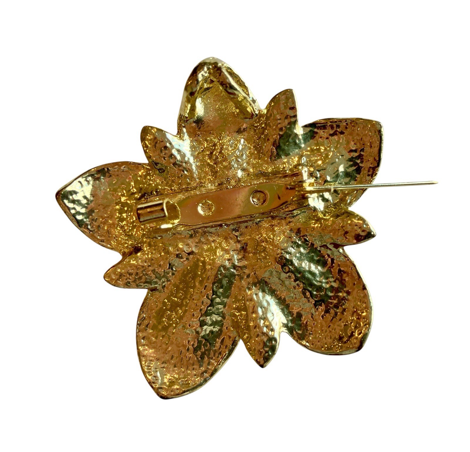 Vintage Autumnal Brooch Or Pendant Enamel Flower Amber Orange Fall Colors