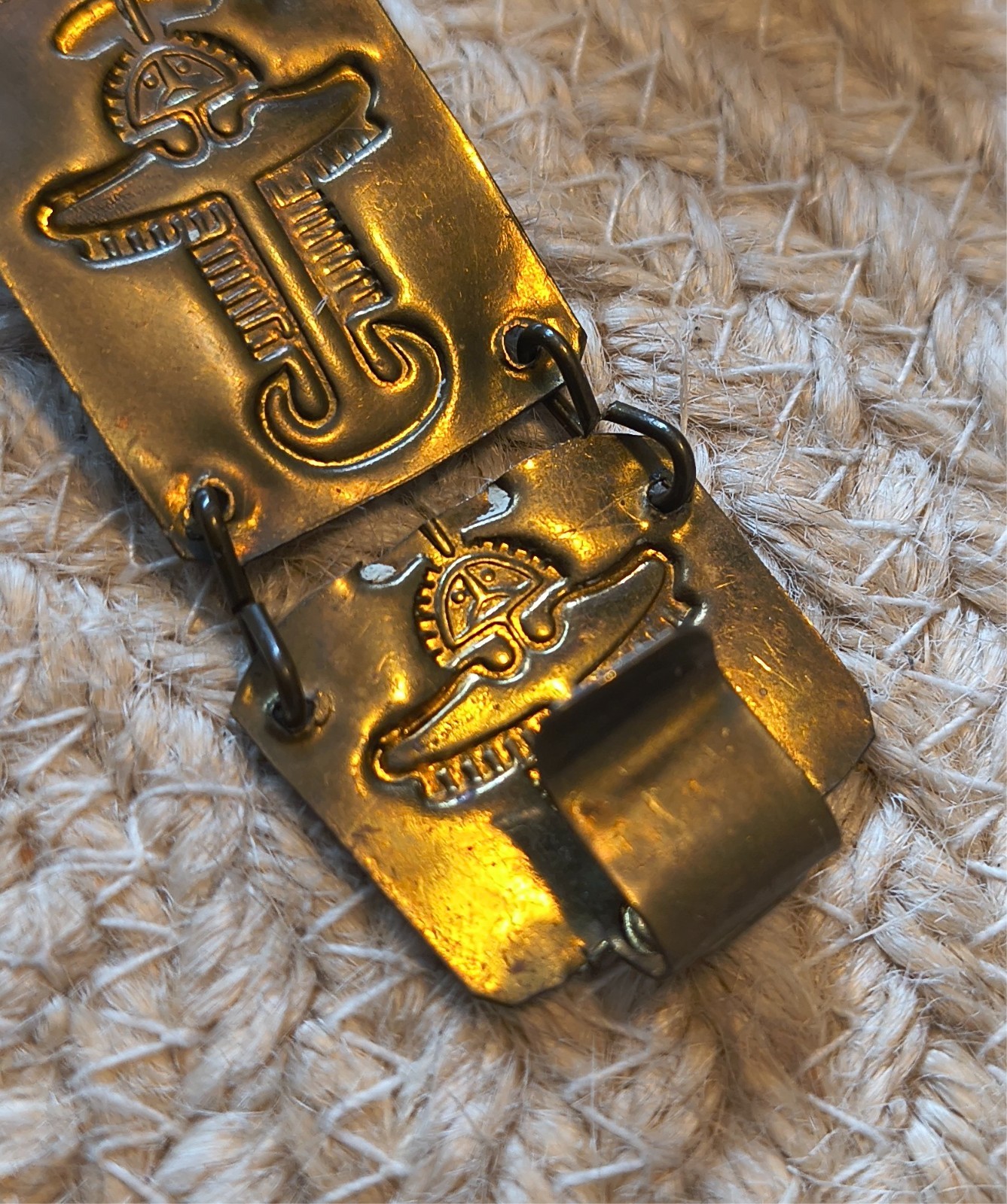 Vintage MCM Brass Link Necklace or Belt Brutalist Modernist