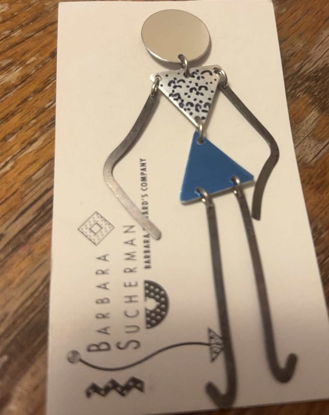 Vintage BARBARA SUCHERMAN Modernist Colored Aluminum Sterling Silver Pin Person