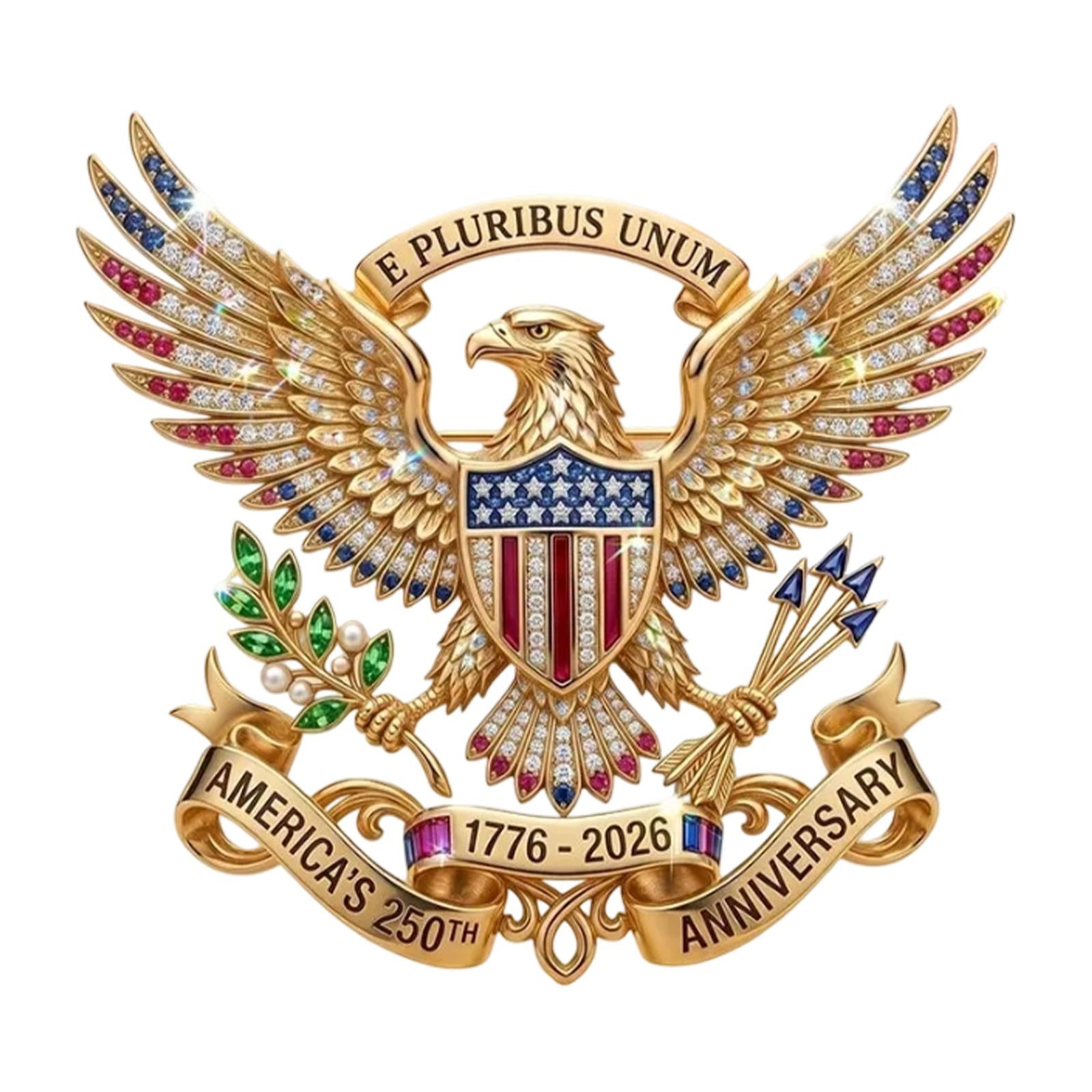 250th Anniversary Brooch Pin USA 250th Anniversary Patriotic Jewelry USA Indepen