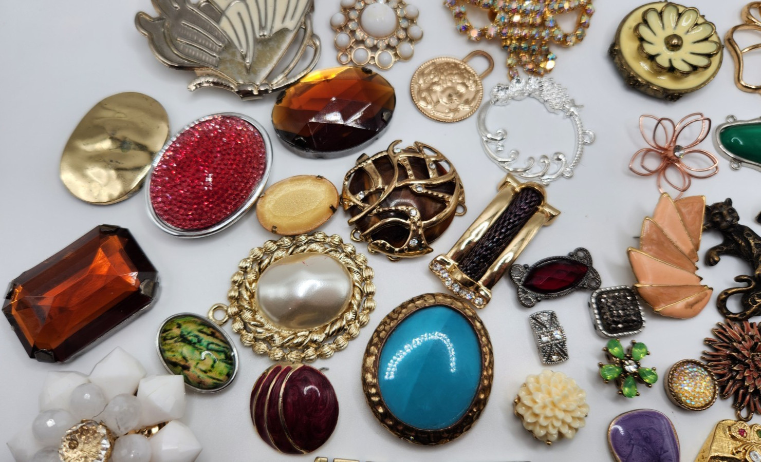 Craft Jewelry Pieces Junk Drawer Lot 50 Different Pieces