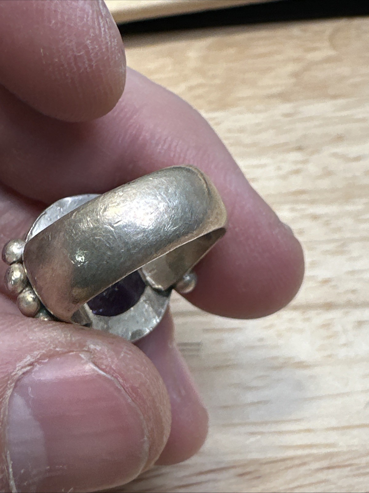 Early 1939-40 William Spratling Size 6.5 980 Silver Amethyst Ring Vintage Taxco