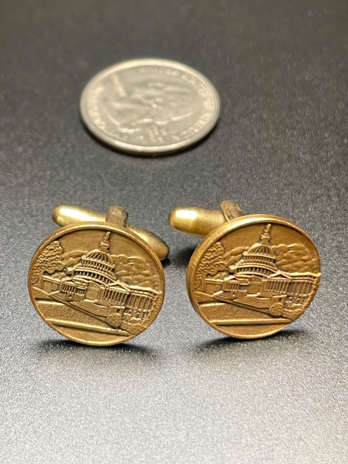 Vintage Capitol Building US Washington DC Gold Tone Cufflinks MCM