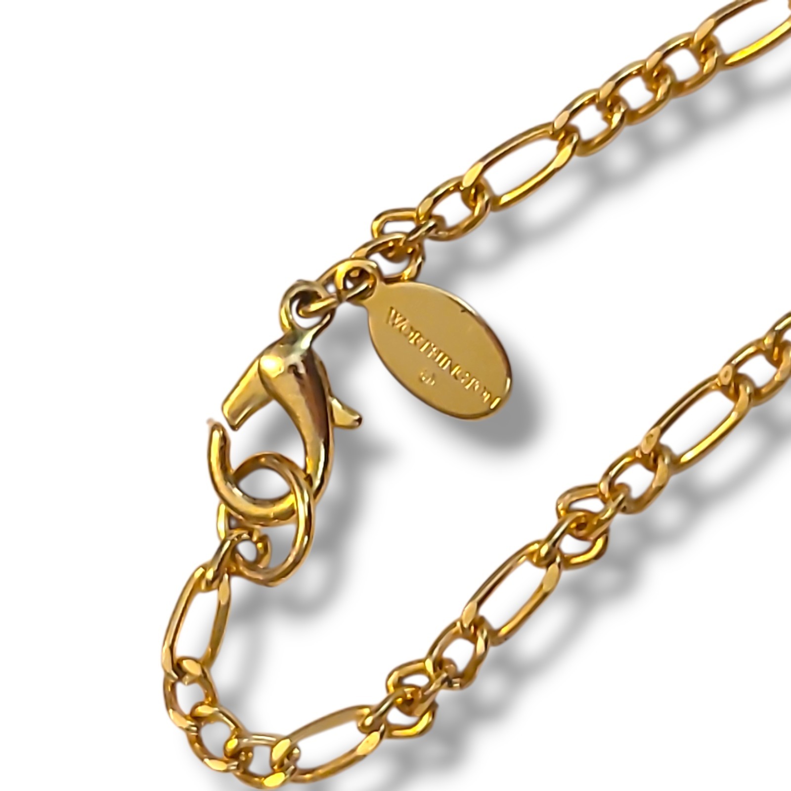Vintage Worthington Gold Tone Red Accent Station Necklace