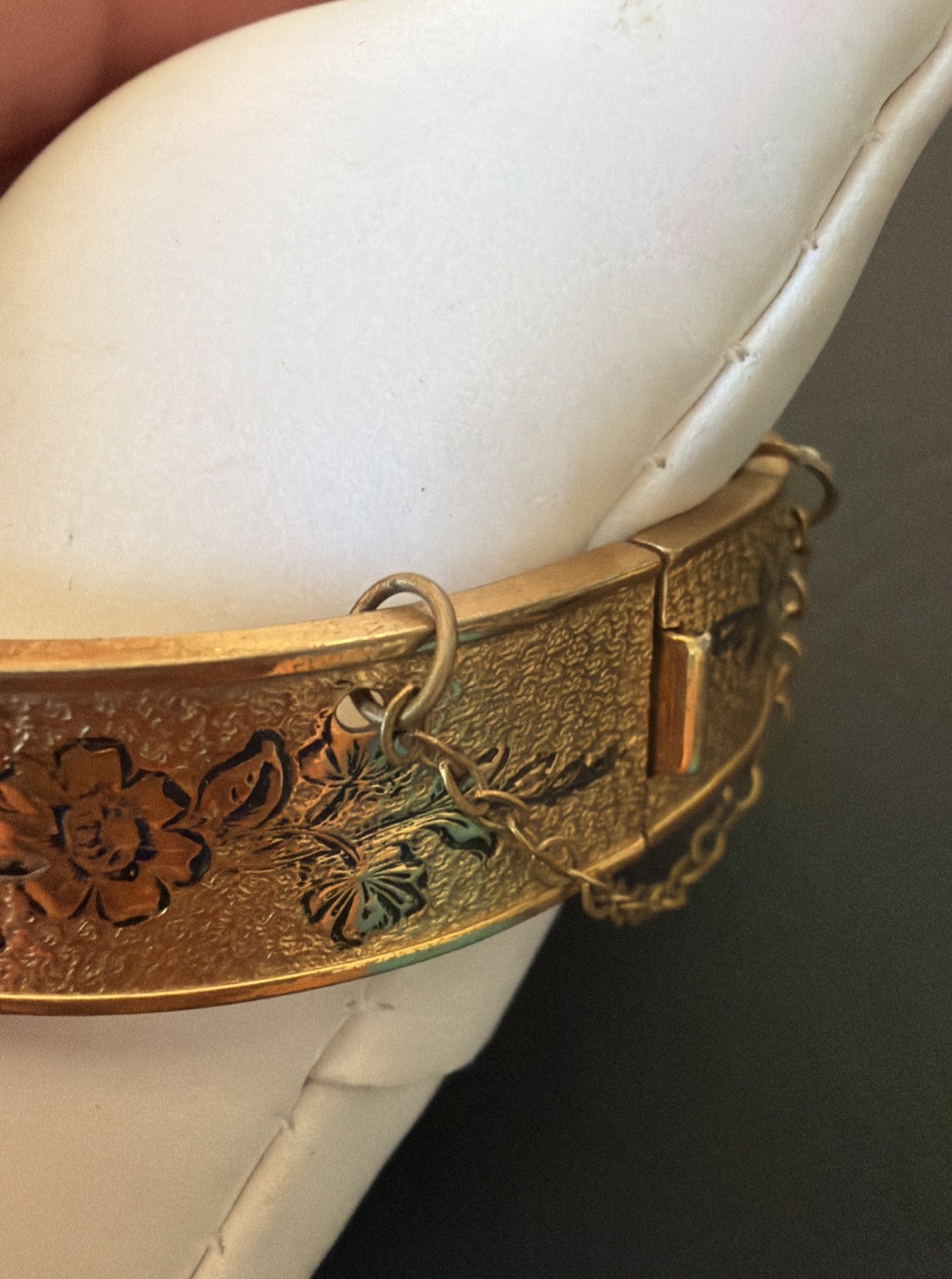 VTG Victorian Bangle Bracelet 1/20 Yellow Gold Filled Size 2”1/4 18.4g