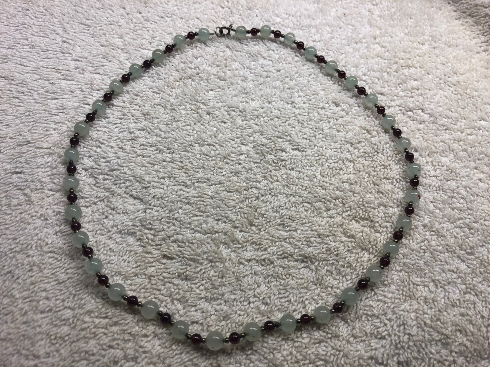 Vintage Jade Amethyst Necklace. Excellent Estate Auction Find 18”