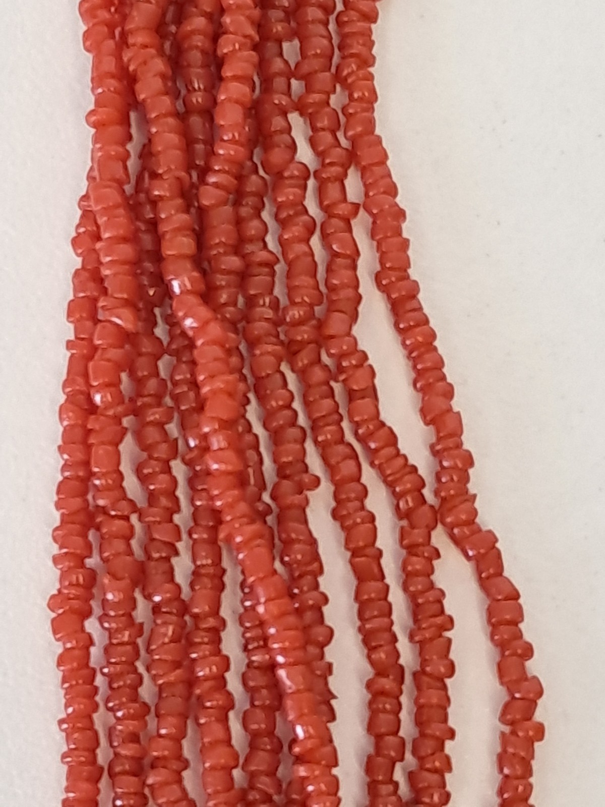 Boho Multi-Strand Red Coral Necklace Mediterranean Ethnic Style 40g