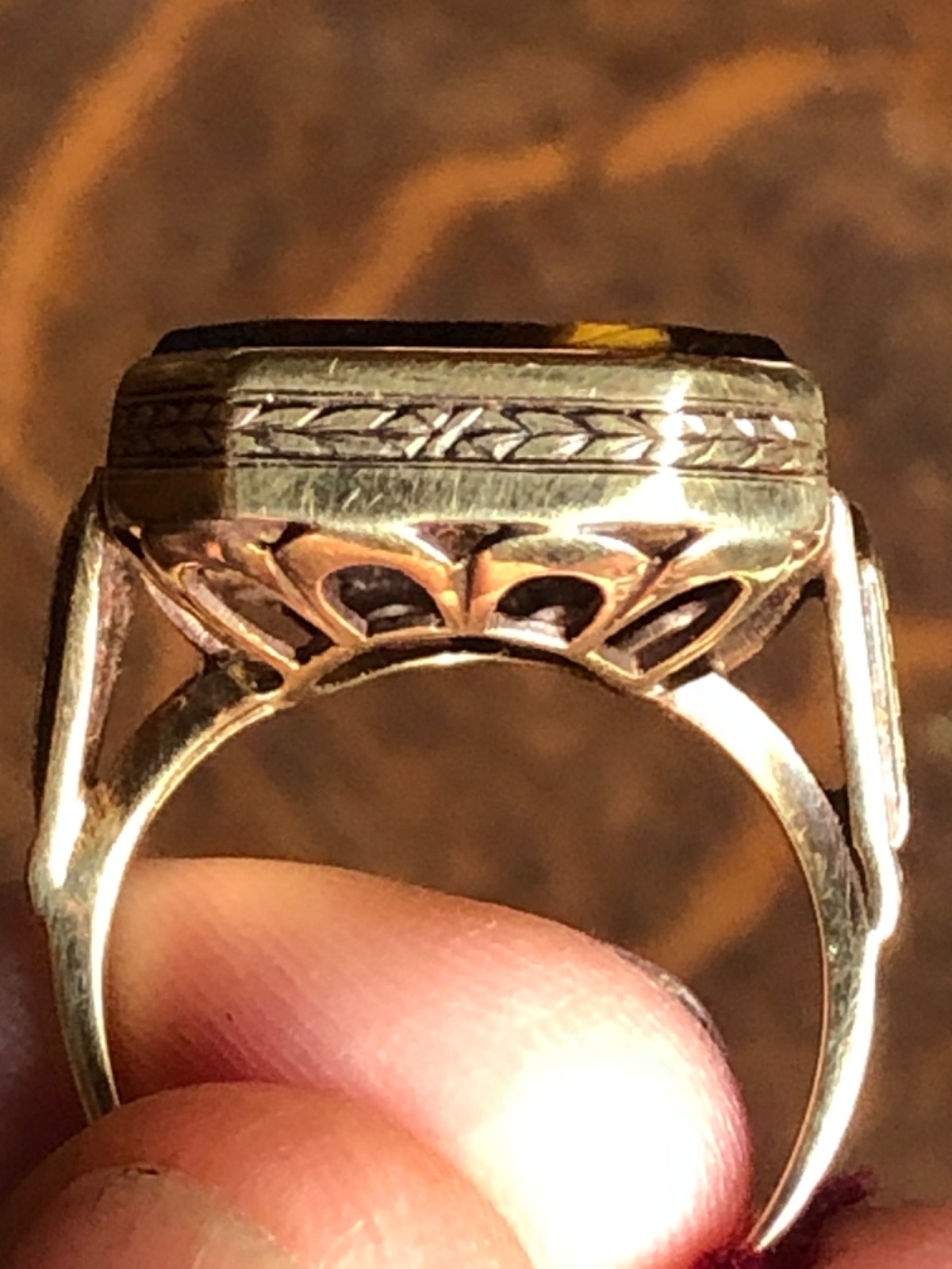 Masterpiece Victorian Period 14K Gold ,Tigereye Intaglio size 10 13.49 Grams