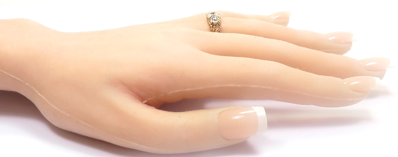 Antique 1920’s European Diamond Engagement Ring 10K Rose Gold 9 UK-R1/2 EGL USA