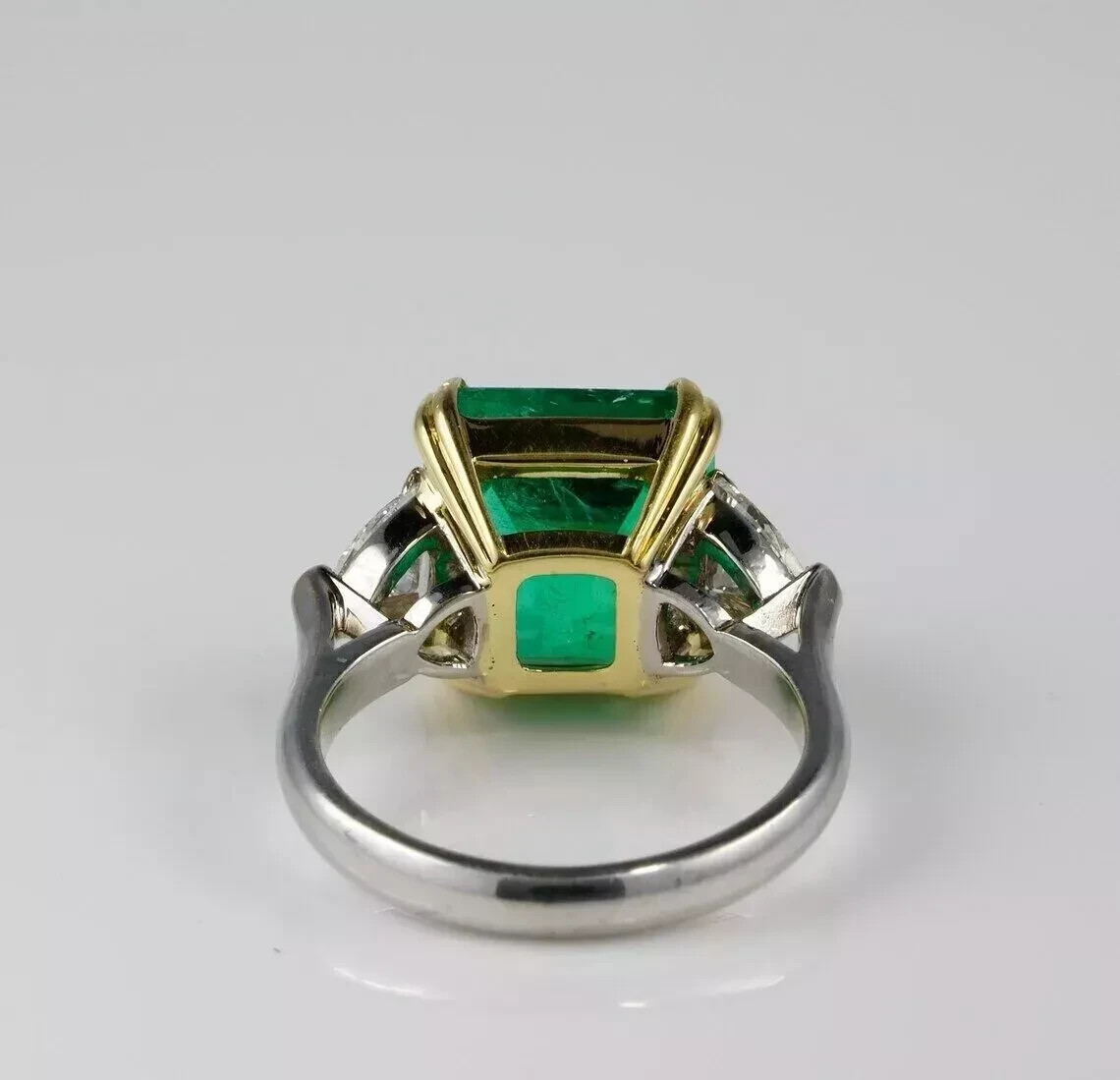 Art Deco 3.75Ct Lab Created Emerald Diamond 14K White Gold Finish Wedding Ring