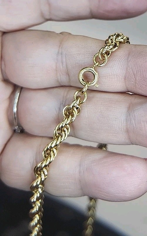 Vintage Monet Gold-Tone Twisted Rope Necklace 28″ Heavy Thick