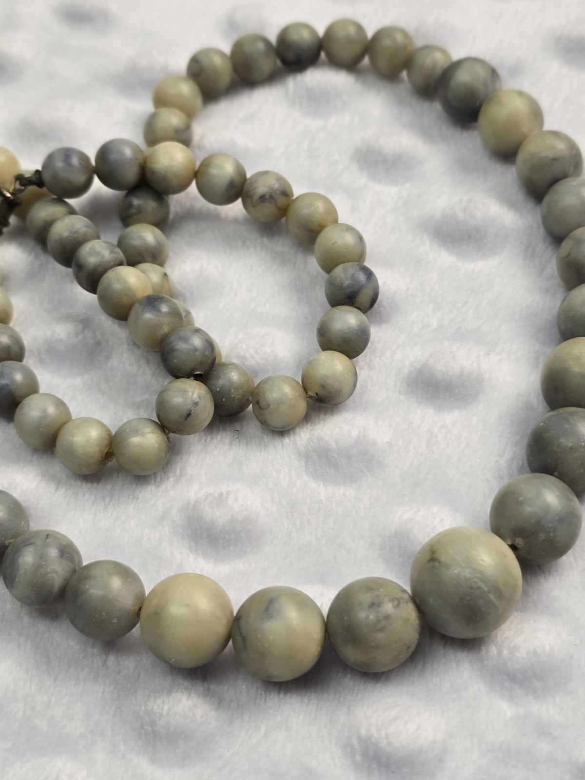 Vintage Hong Kong Necklace and Earring Set Clip On Earrings Beaded Necklace Blue