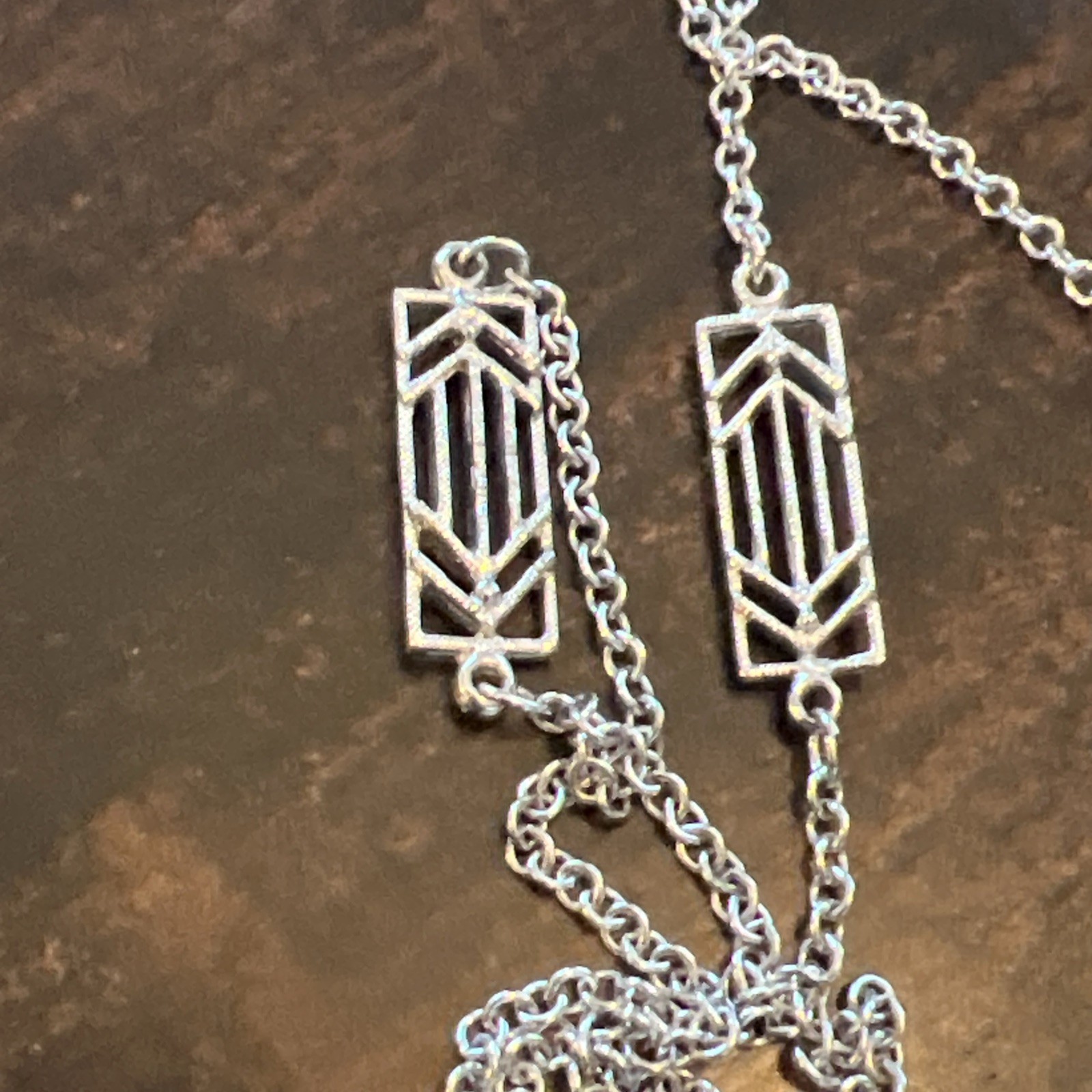 5 DIFFERENT VINTAGE SILVER TONE Estate NECKLACES