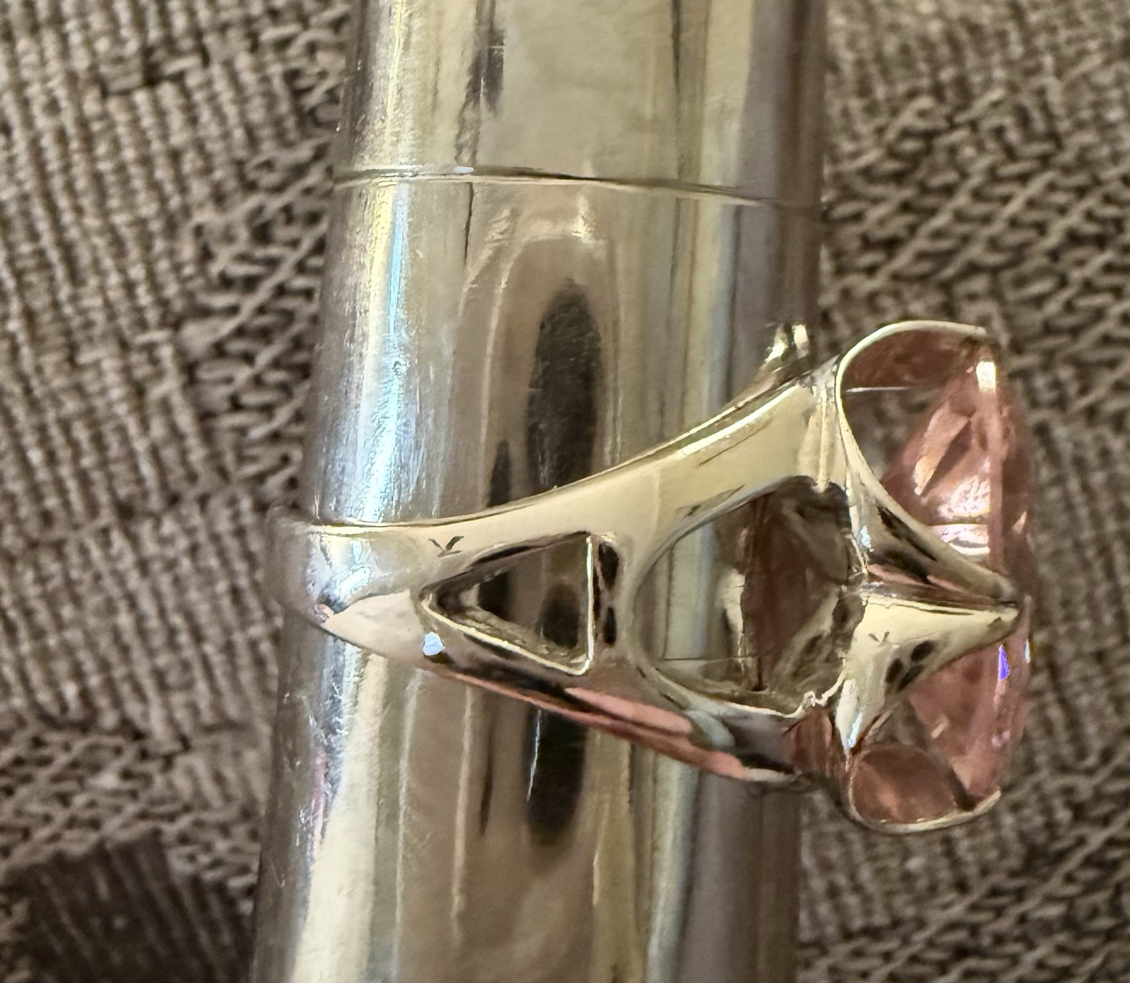 Vintage QVC HSN ? Pink Cubic Zirconia? Sterling Silver Cocktail Ring Sz 9.5 8.5g