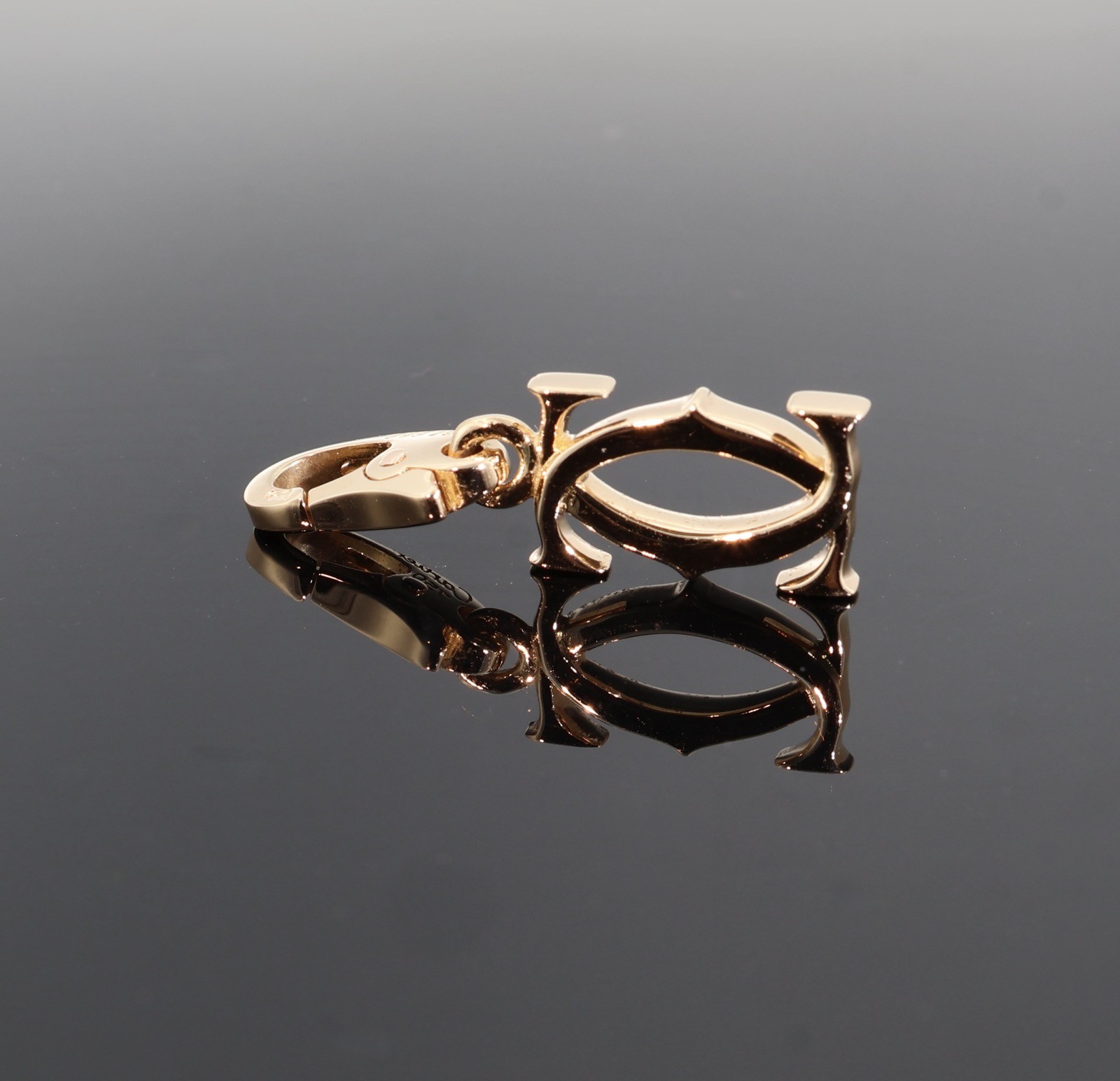 Auth. Cartier Double C 18k Yellow Colour Gold Charm 2.44g
