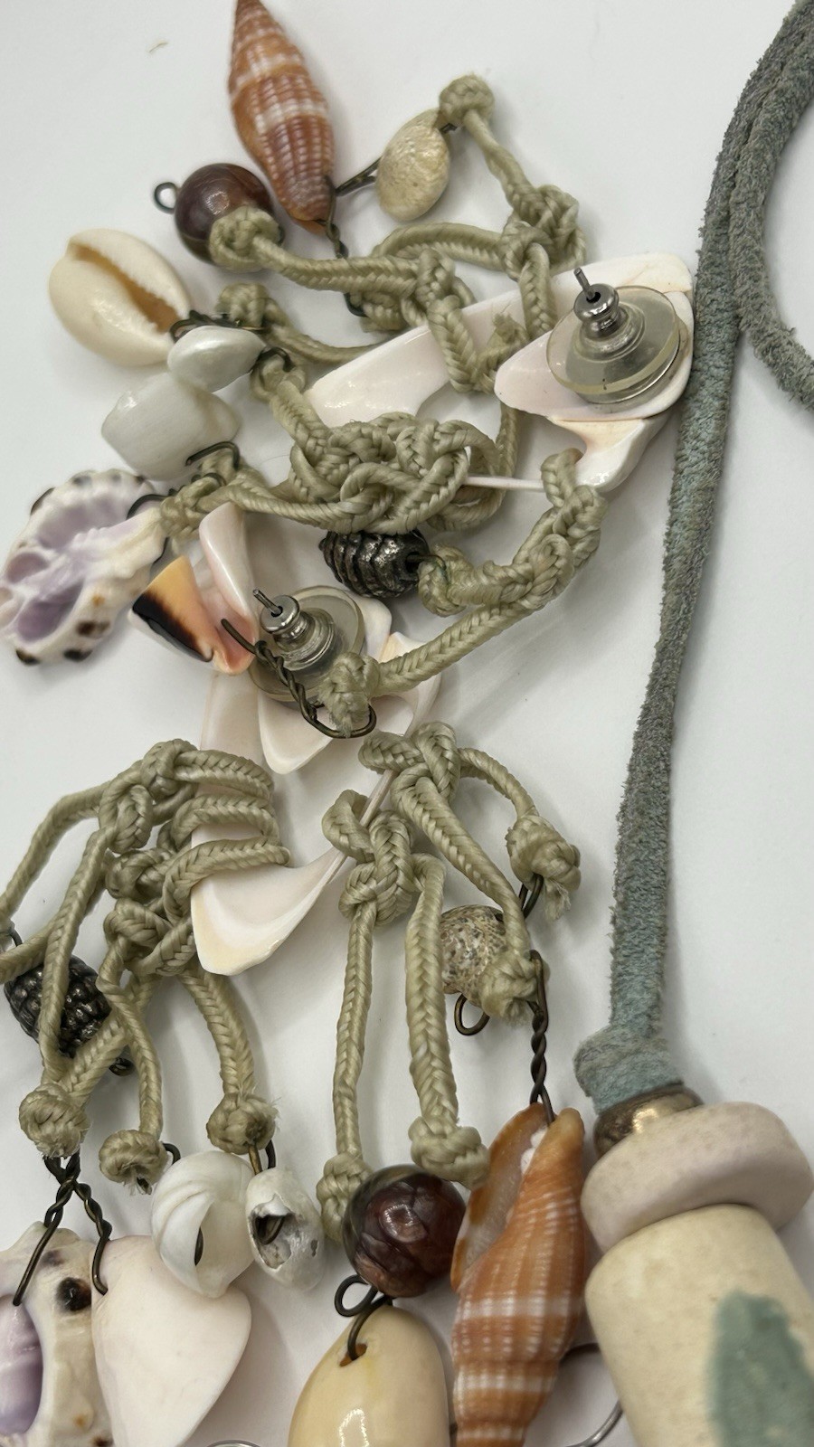 Vintage Nature Jewelry Lot of 8 Beaded Necklace, Shell Earrings Beach