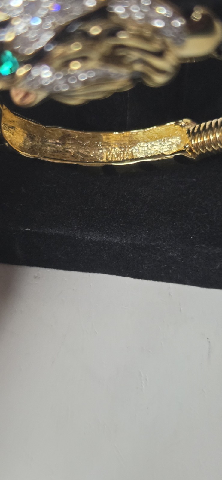 Kenneth J Lane KJL Raja Tiger Enamel & Crystal Bracelet Signed With Box & Papers