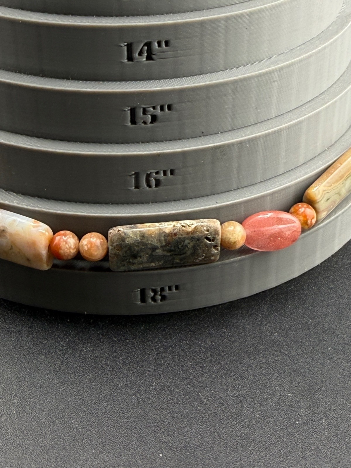Vintage Polished Stone Statement Necklace Southwestern 18”