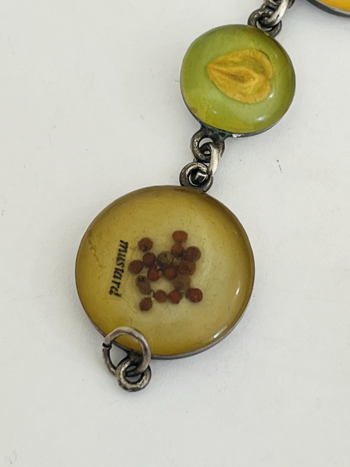 Vintage Sterling Silver Taxco Mexico Mustard Rice Hemp Seed Link Bracelet Rare