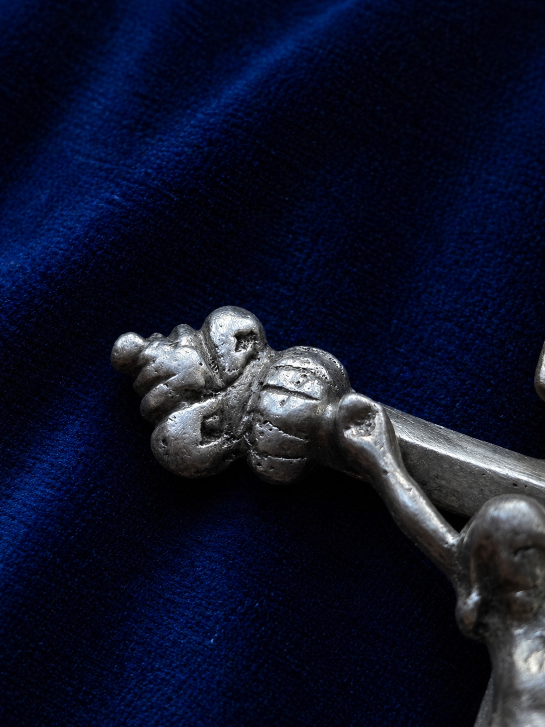 Large Antique Solid Silver Crucifix INRI Skull 18th Century Baroque Rare Religio