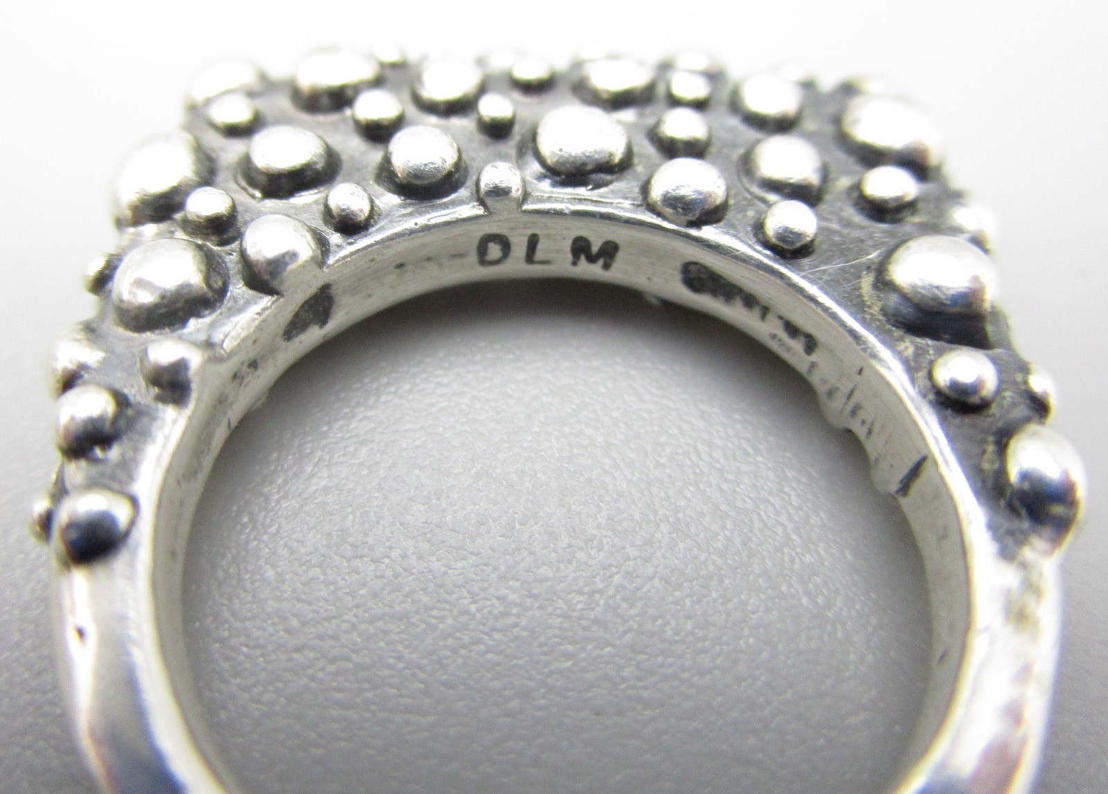 CLASSIC DIAN MALOUF STERLING GRANULATED STACK RING GUARD SZ 4.25