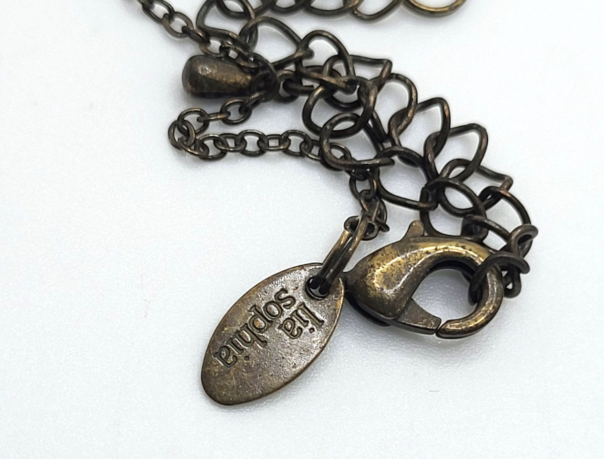 Vintage Lia Sophia “Wisp” Multi Stone Drop Pendant Necklace 16″