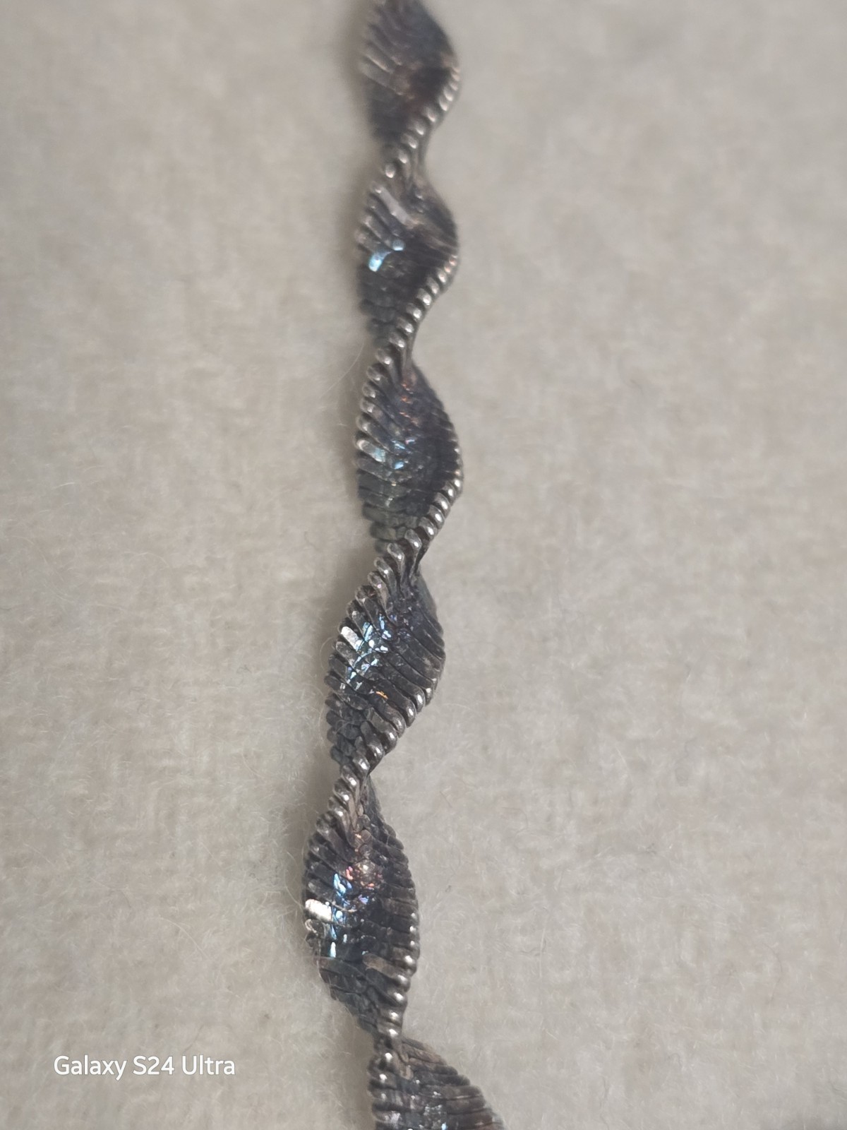 Vintage 925 Sterling Silver Satin Twist 17 Inches