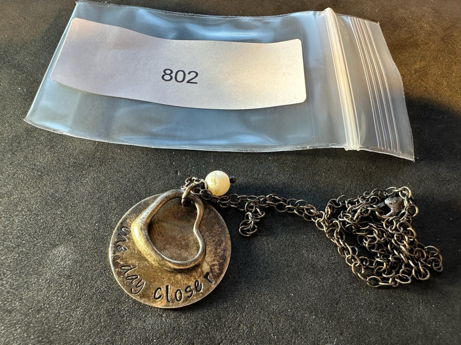 8.10g Vintage Sterling Silver 925 Heart Necklace One Day Closer M 17.5 in