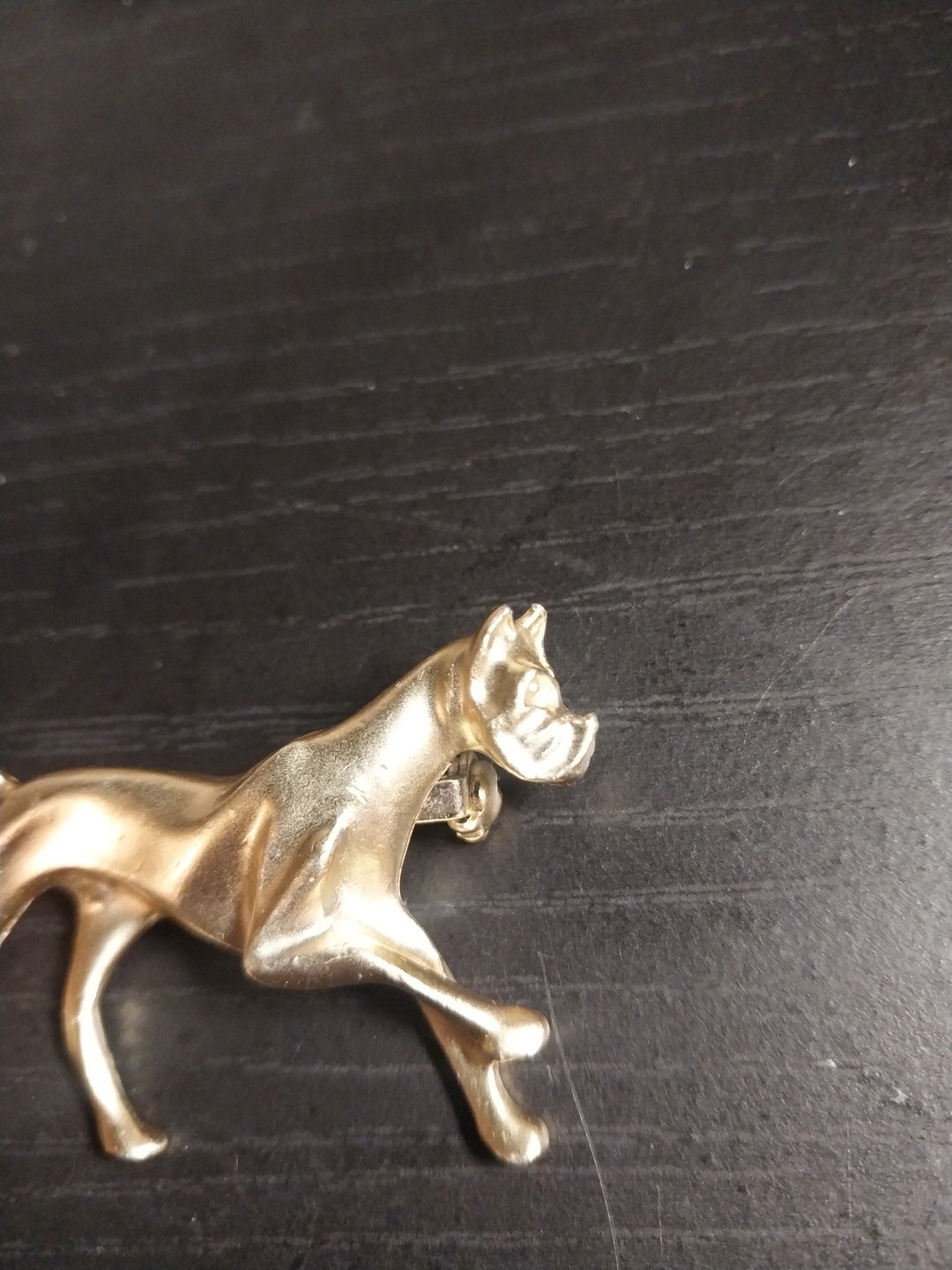 Vintage Gold Tone Finish Dog Running Pin Brooch