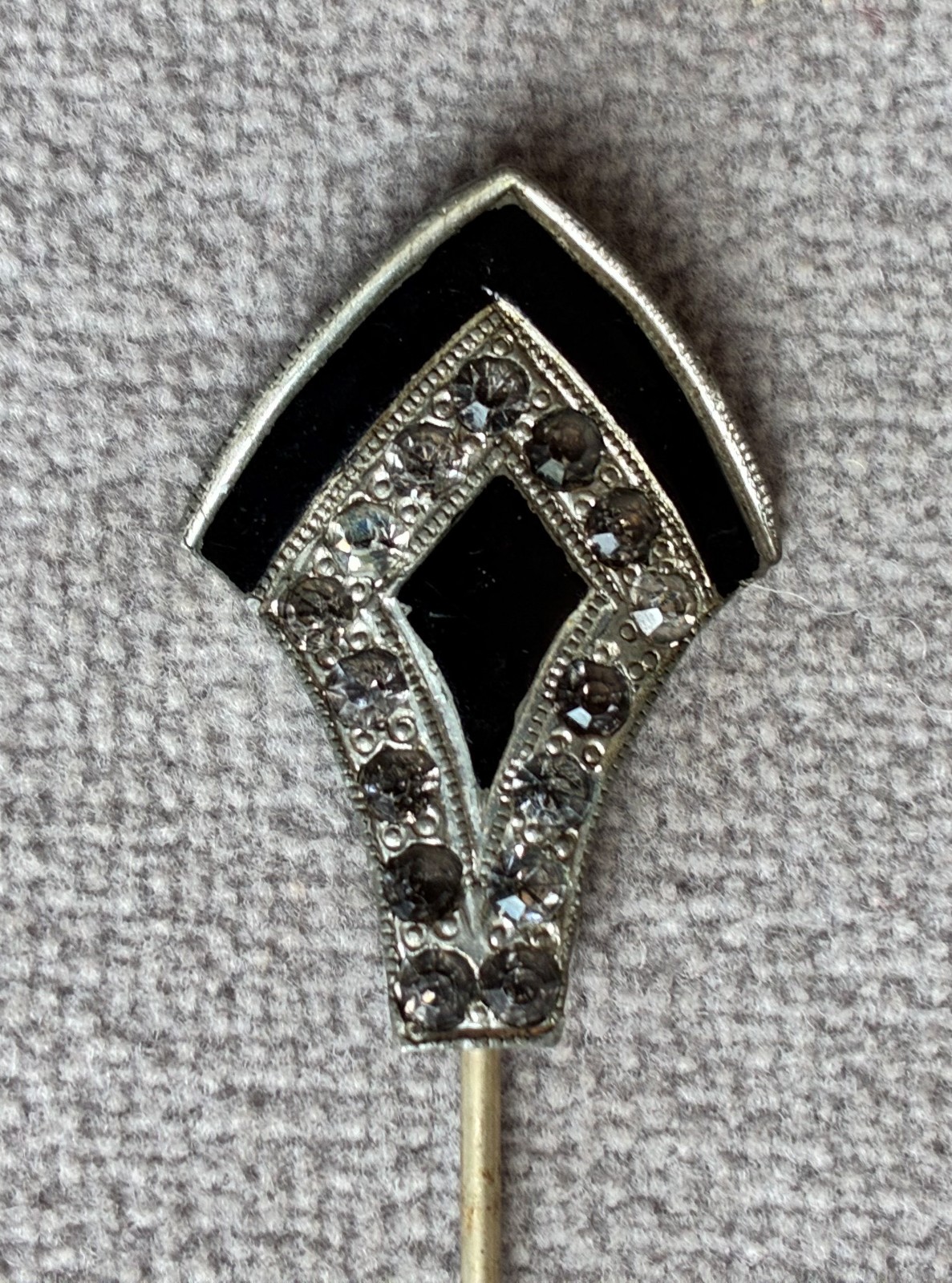 Art Deco Rhinestone Enamel Convertible Dress Clips 3 1/2″ long Bar Brooch Pair