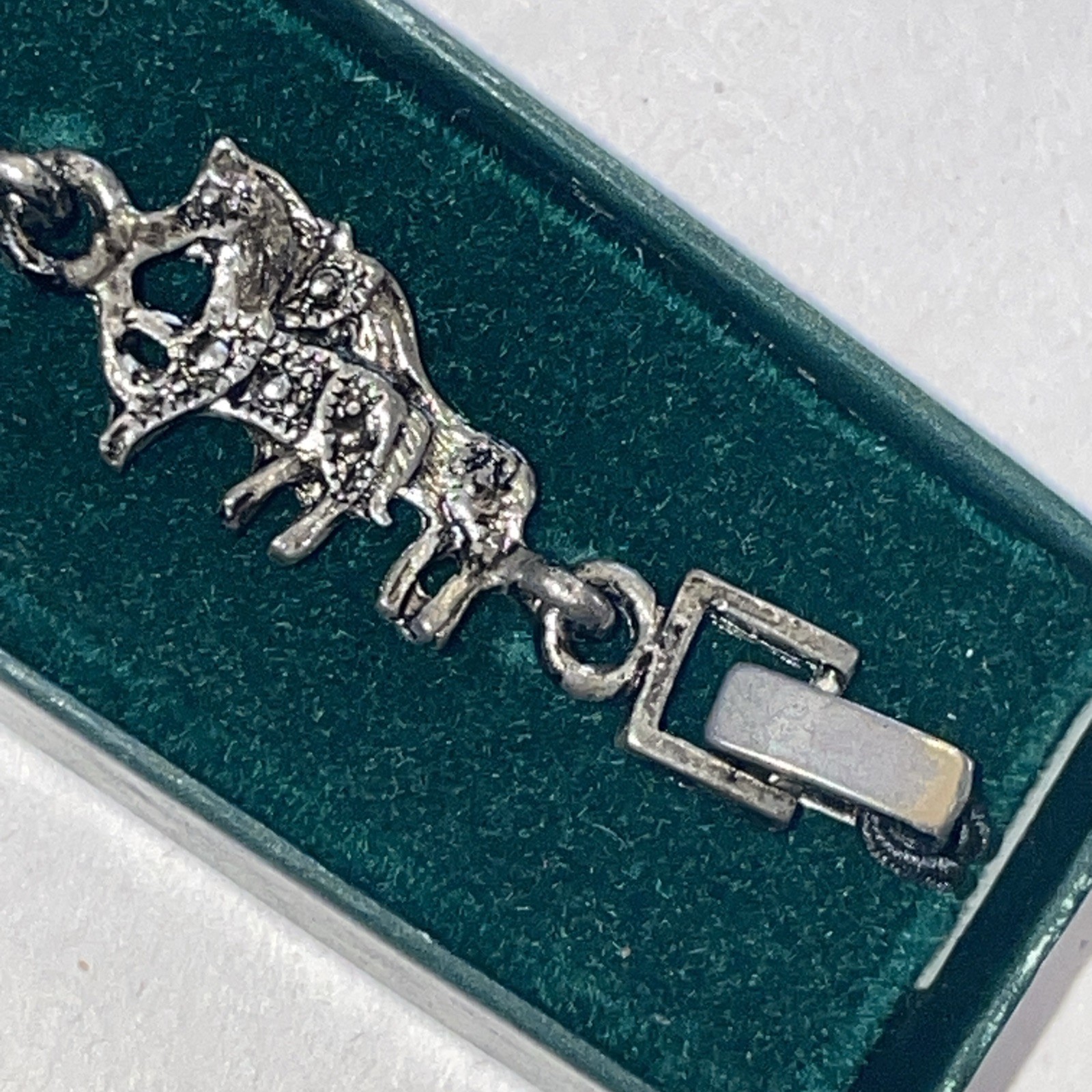 Vintage Genuine Paua Shell Bible Story Noah’s Ark 7.25″ Bracelet Sterling Silver