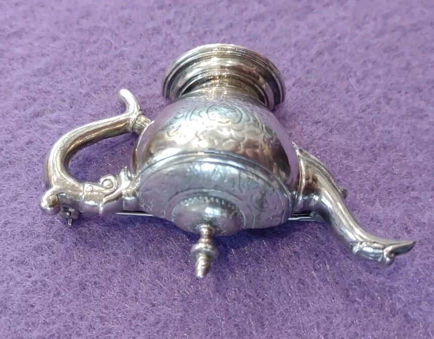 Vintage Sterling Silver Revere Teapot Pin Boston Museum Of Fine Arts