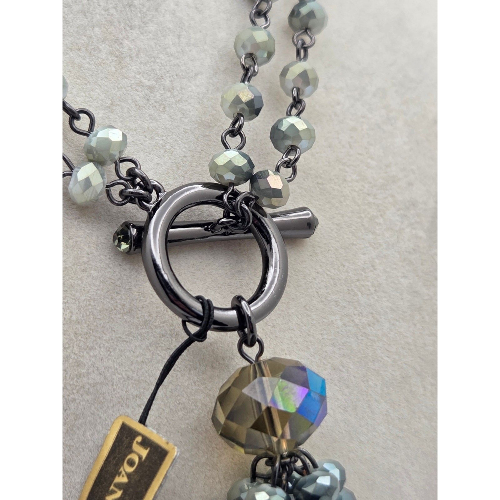 Vintage Joan Rivers Tassel Necklace – Iridescent Beaded Statement